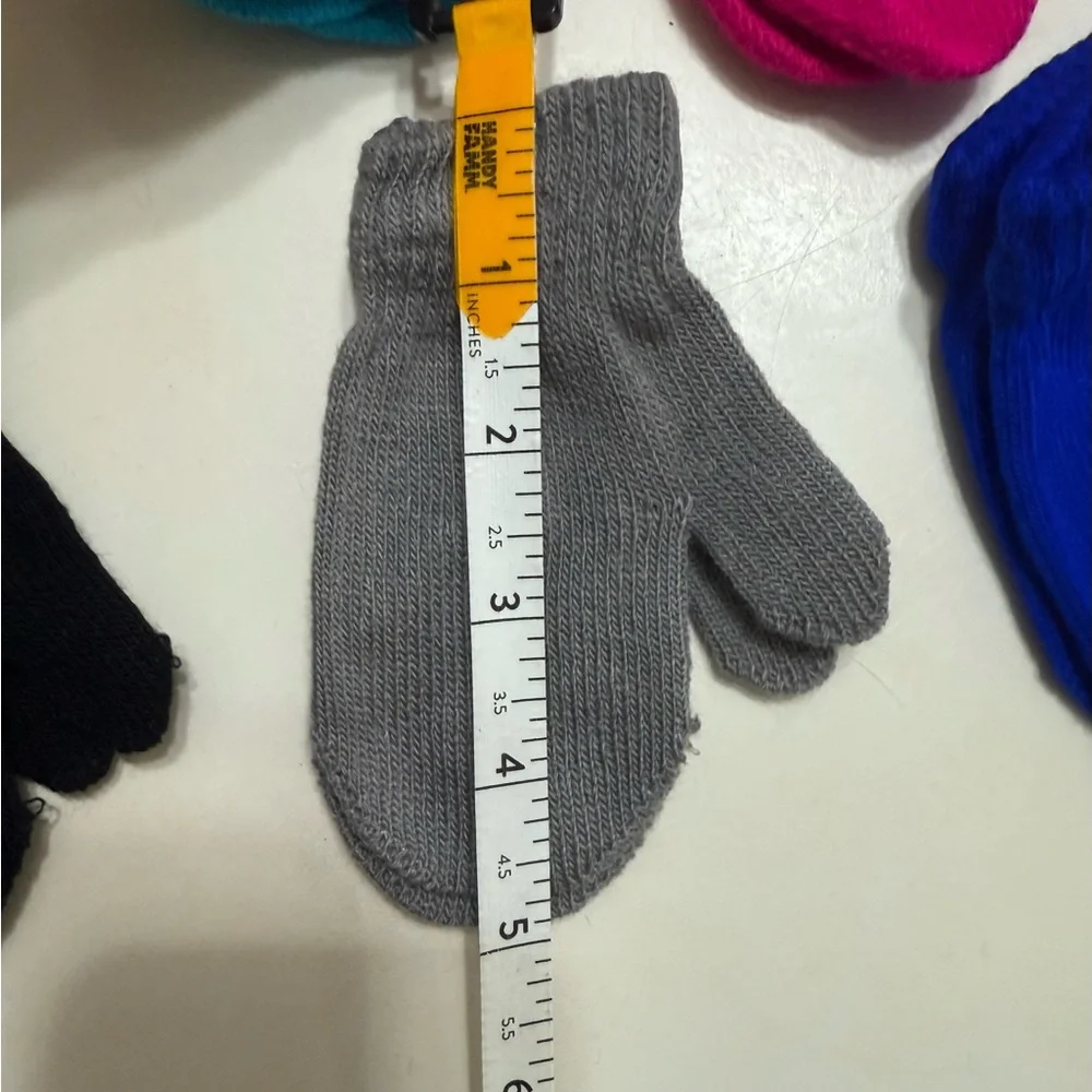 New 11 pairs of toddler Winter mittens multi color took one pair out to small